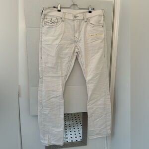 True Religion Men's Cream Straight Jeans